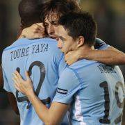 Kjøpt etter analysearbeid: Yaya Toure (t.v.), David Silva (bak) og Samir Nasri.